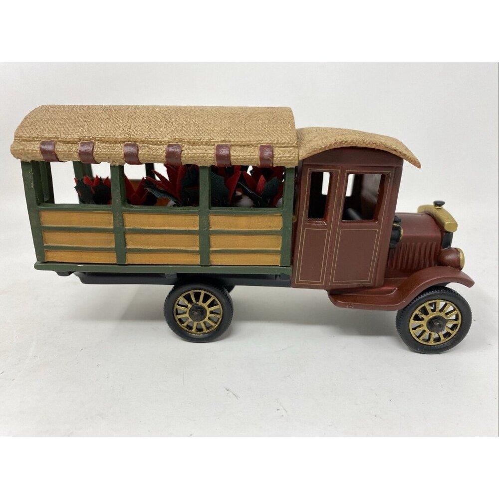 Vintage Department 56 Christmas Village Poinsettia Delivery Truck In Box 59000